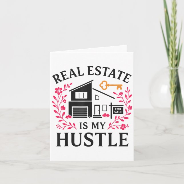 Realtor Real Estate Is My Hustle  Kort (Framsida)