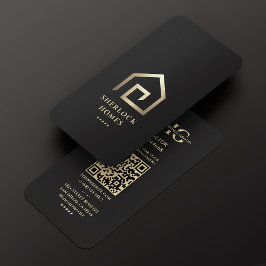 Realtor Real Gods Agent Black Faux Guld House Visitkort