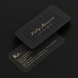 Realtor Real Gods Agent Elegant Black Modern Visitkort