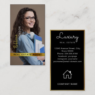 Realtor Real Gods Agent Lägg till bild Monogram qr Visitkort
