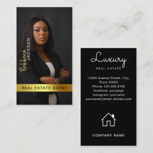 Realtor Real Gods Agent Lägg till bild Monogram Visitkort