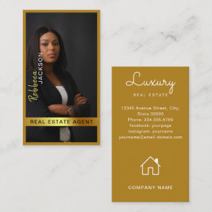 Realtor Real Gods Agent Lägg till bild Monogram Visitkort
