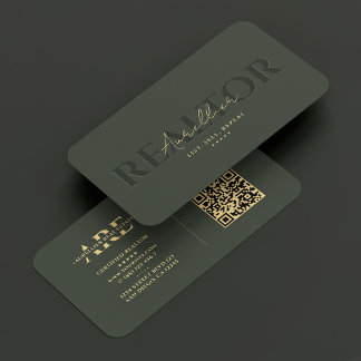 Realtor Real Gods Agent Monogram Grönt Modern Visitkort