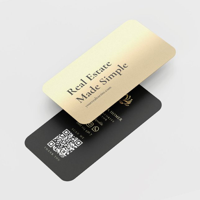 Realtor Real Gods Egendom Black Guld Moder Visitkort (Skapare uppladdad)