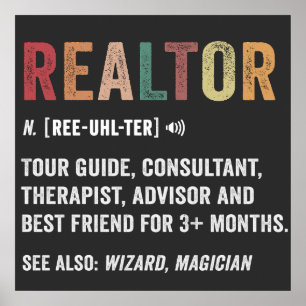 Realtor Real Gods Funny Citat Poster
