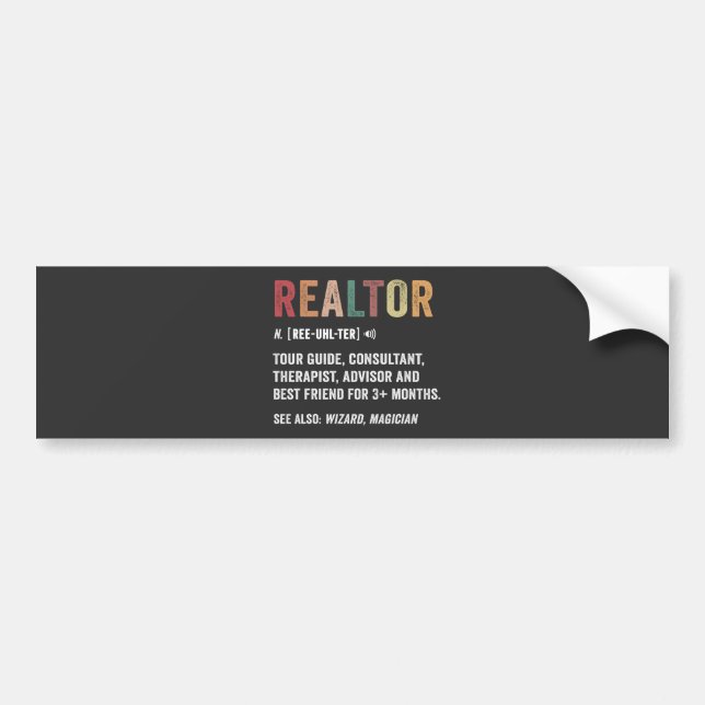 Realtor Real Gods Funny Quote Bumper Sticker Bildekal (Framsidan)