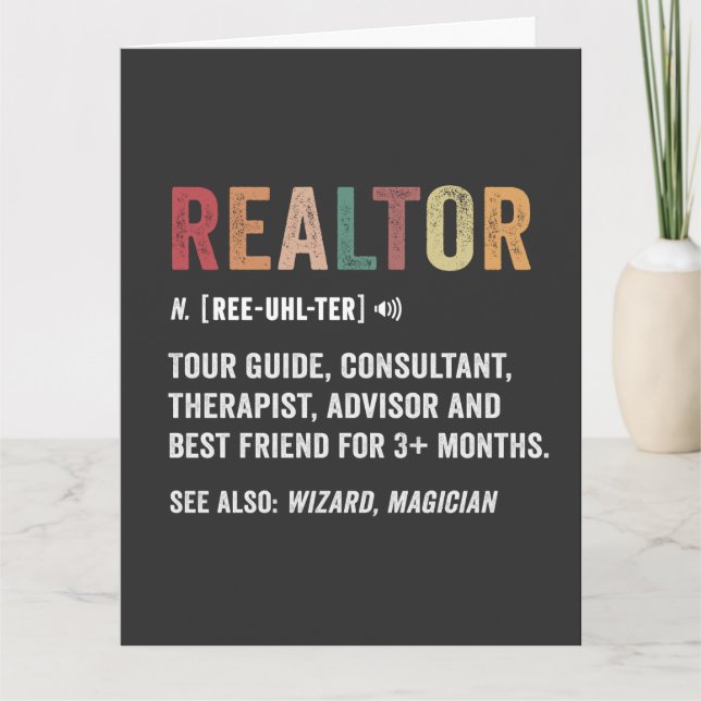 Realtor Real Gods Funny Quote Card Kort (Framsida)
