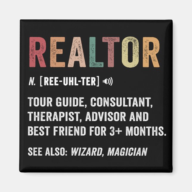 Realtor Real Gods Funny Quote Card Magnet (Framsidan)