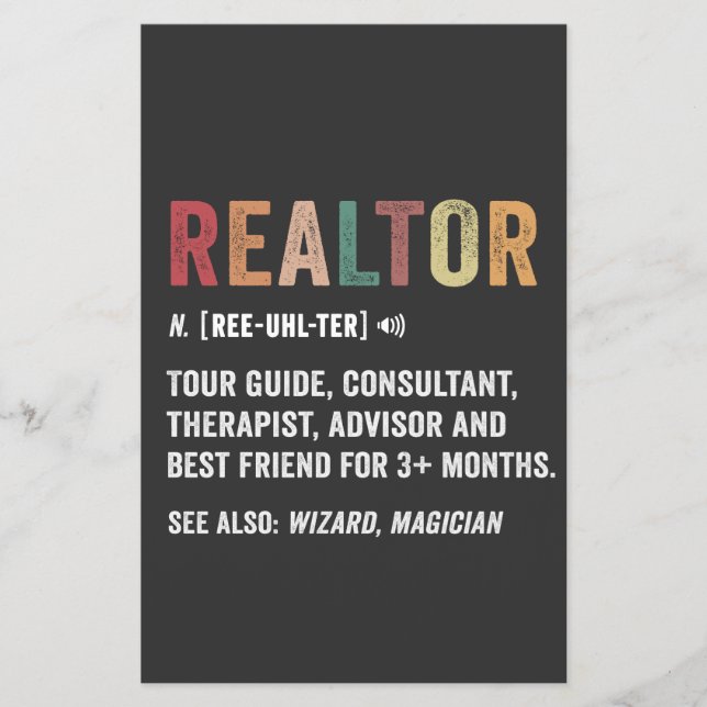 Realtor Real Gods Funny Quote Flyer (Framsidan)
