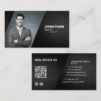 Realtor, real gods investerare, Black Metallic Visitkort