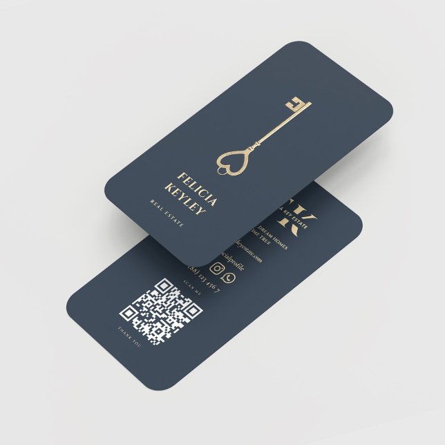 Realtor Real Gods Monogram Modern Mörk blått Visitkort (Realtor Real Estate Monogram Modern Dark Blue Business Card
)