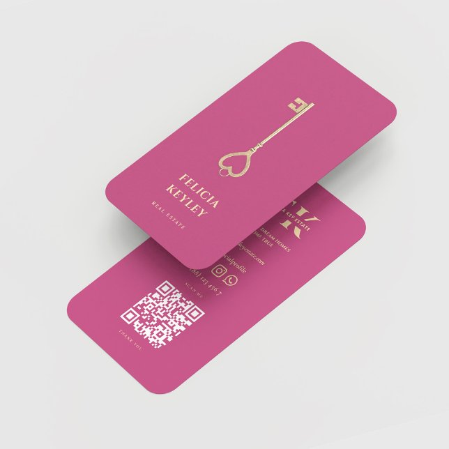 Realtor Real Gods Monogram Modern Rosa Visitkort (Realtor Real Estate Monogram Modern Pink Business Card
)
