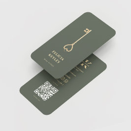 Realtor Real Gods Monogram Modern Sage Grönt Visitkort