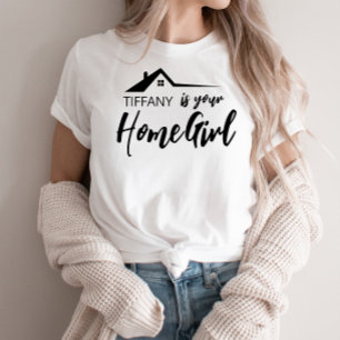 Realtor Real Gods Sales Home Girl Namn T-Shirt
