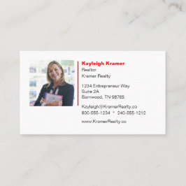 Realtor Red Door White House Sold Sign Visitkort