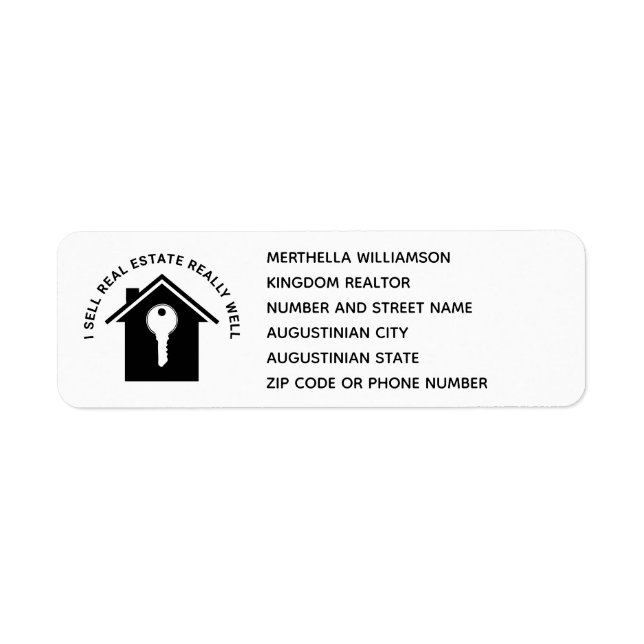 Realtor Returadress Realtor Gods Agent Etikett (Framsidan)