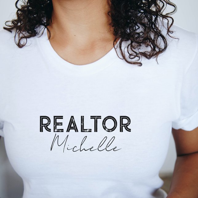 Realtor-skript Namn i Gods Agent T Shirt (Real Estate Agent Realtor Retro Script Name T-Shirt)