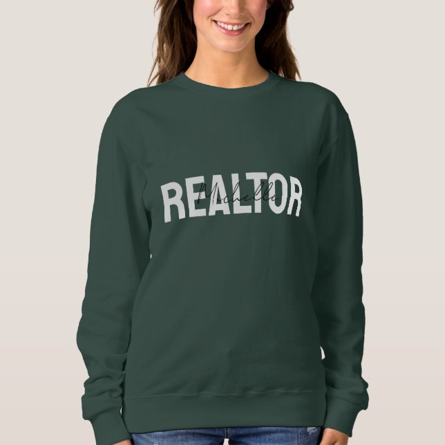 Realtor-skriptet Namn Rosa Gods Agent T Shirt (Framsida)