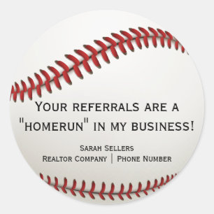 Realtor Summer Baseball Themsen Pop från Stickers Runt Klistermärke