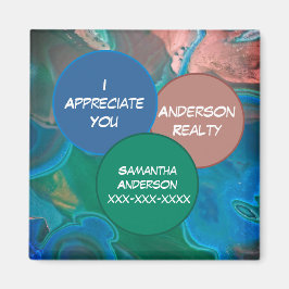 Realtor Tack Blue Gemstone Realty Business Promo Magnet