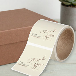  Realtor Thank You Minimalist Script Custom Roll  Fyrkantigt Klistermärke