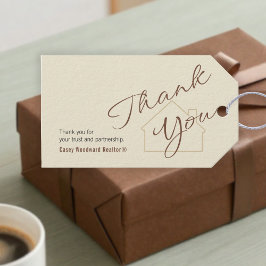 Realtor Thank You | Minimalist Script Gift Tag Presentetikett