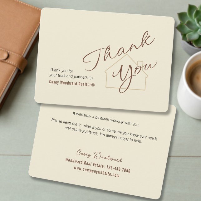 Realtor to Client | Minimalist Script Thank You  Kort (Skapare uppladdad)