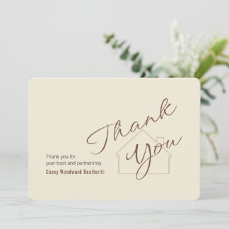 Realtor to Clients | Minimalist Script Thank You  Kort
