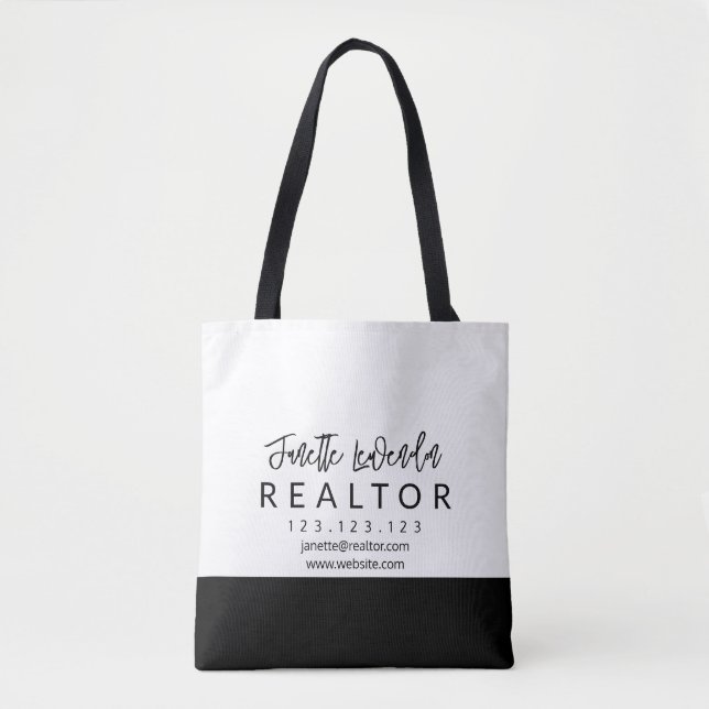 Realtor Tote Bag Personlig Business Tote Bag Tygkasse (Framsida)