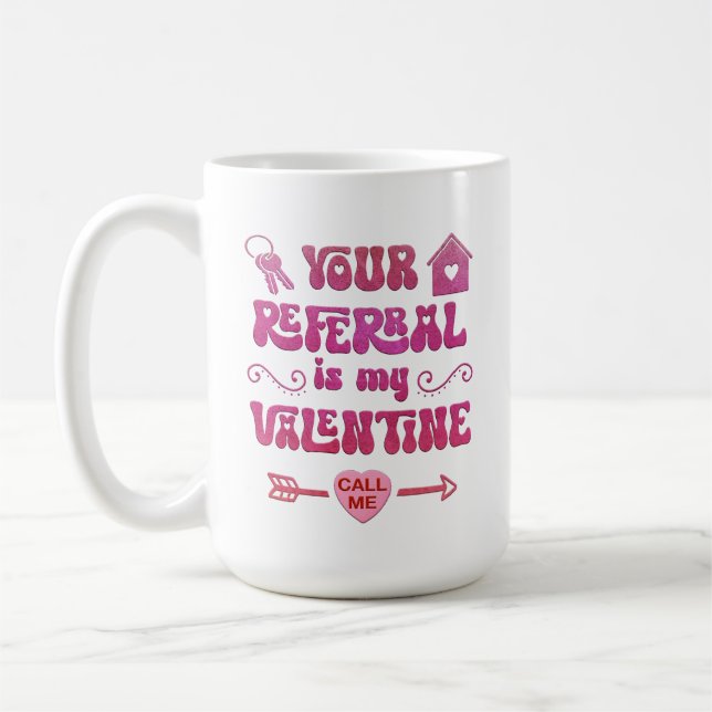 Realtor Valentine, Personalized Real Estate Gift Kaffemugg (Vänster)