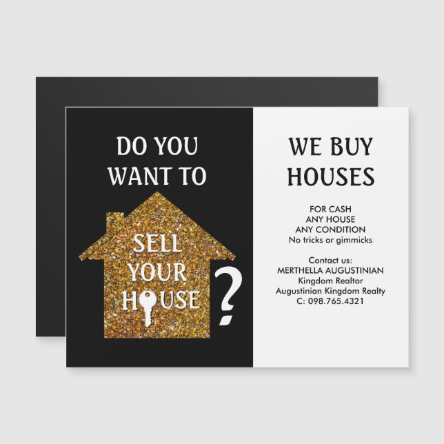 Realtor WE BUY HOUSES (Fram/baksida)