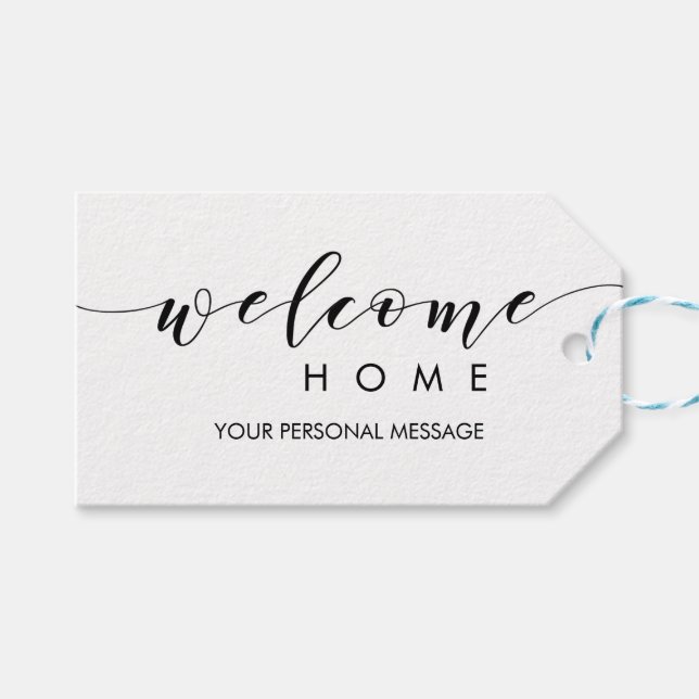 Realtor Welcome Home Gift-Märkre för Houseuppvärmn Presentetikett (Framsidan (Horisontell))