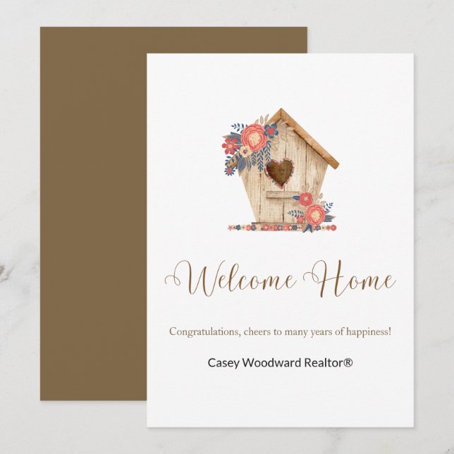 Realtor Welcome Home Personlig Card Julkort (Fram/baksida)