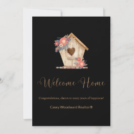 Realtor Welcome Home Personlig in Black Färg Julkort
