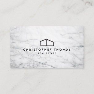 Realtor White Marble för Modern Home Logotyp Archi Visitkort