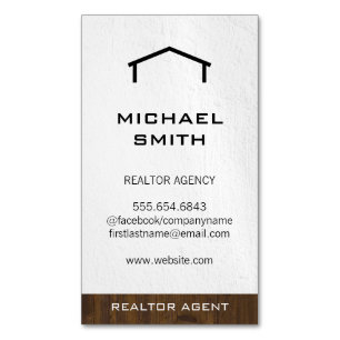 Realtor Wood Trim Magnetiska Visitkort