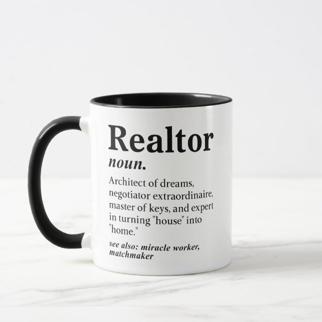 Realtordefinition Mugg (Vänster)