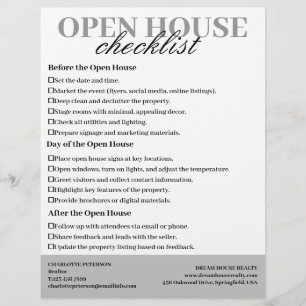 Realtors Open House-checklista Reklamblad