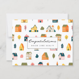 Realty för nya Grattisar för husägare Vykort