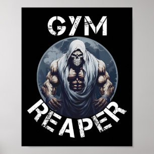 Reaper Fitness Halloween Skelett Träning Bodybuild Poster