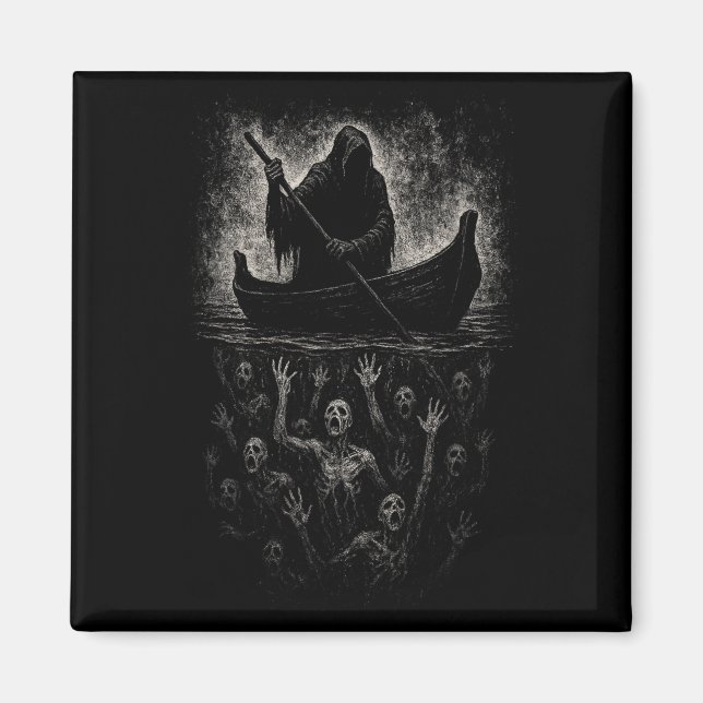 Reaper Horror Goth Charon Hades Underworld Mytholo Magnet (Framsidan)