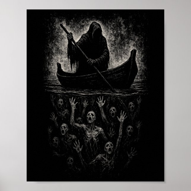 Reaper Horror Goth Charon Hades Underworld Mytholo Poster (Framsidan)