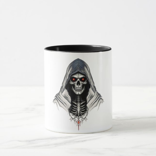 "Reaper Skull Mugg - Gothic & Mörk Art Coffee Kopp (Center)