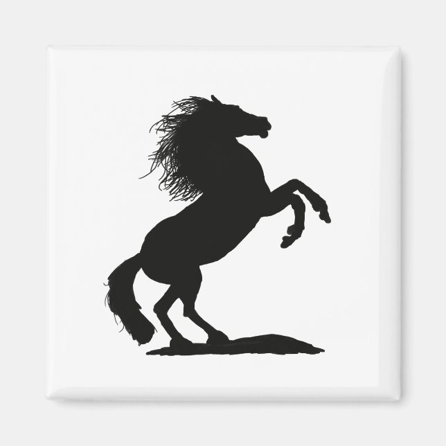 Rearing Black Stallion by Cussdum Designs Magnet (Framsidan)