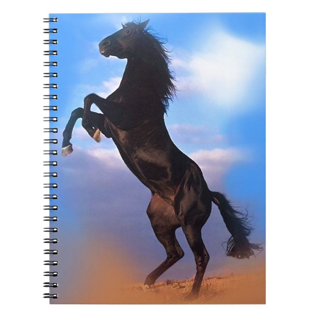 Rearing Horse Anteckningsbok Med Spiral (Framsidan)