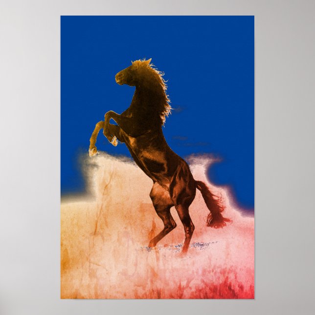 Rearing Horse Pop Art Poster (Framsidan)