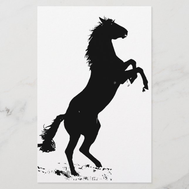 Rearing Horse Silhouette Brevpapper (Framsida)