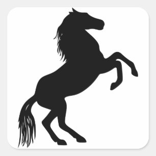 Rearing horse Silhouette Fyrkantigt Klistermärke