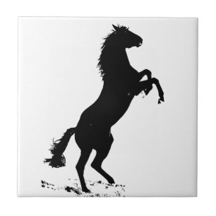 Rearing Horse Silhouette Kakelplatta
