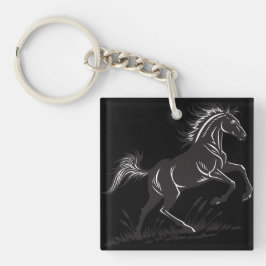 Rearing Horse Silhouette Keychain